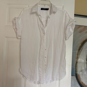 Ralph Lauren White linen Shirt Sz M